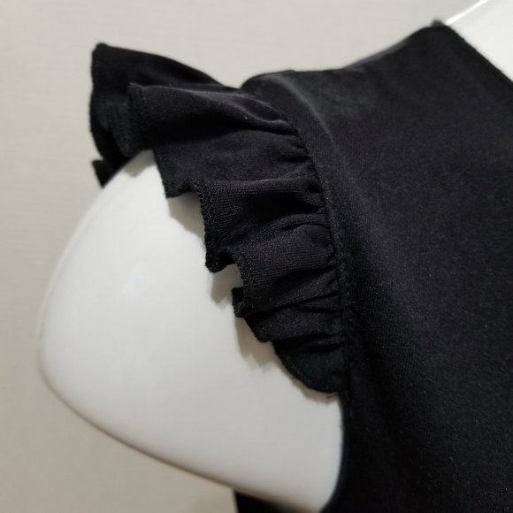 No Boundaries top Medium 7/9 ruffle flutter sleeve v-neck tie back Y2K - Picture 5 of 13